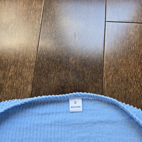 Powder Blue Ribbed Bikini Set - Picture 8 of 8